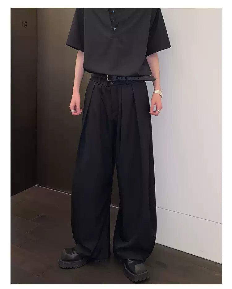 Cui Plain Pleated Pants-korean-fashion-Pants-Cui's Closet-OH Garments