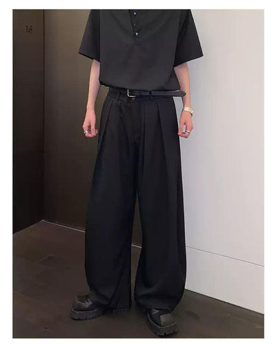 Cui Plain Pleated Pants-korean-fashion-Pants-Cui's Closet-OH Garments