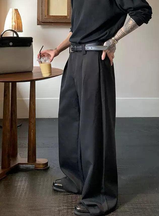 Cui Pleated Drape Wide Leg Trousers-korean-fashion-Trousers-Cui's Closet-OH Garments