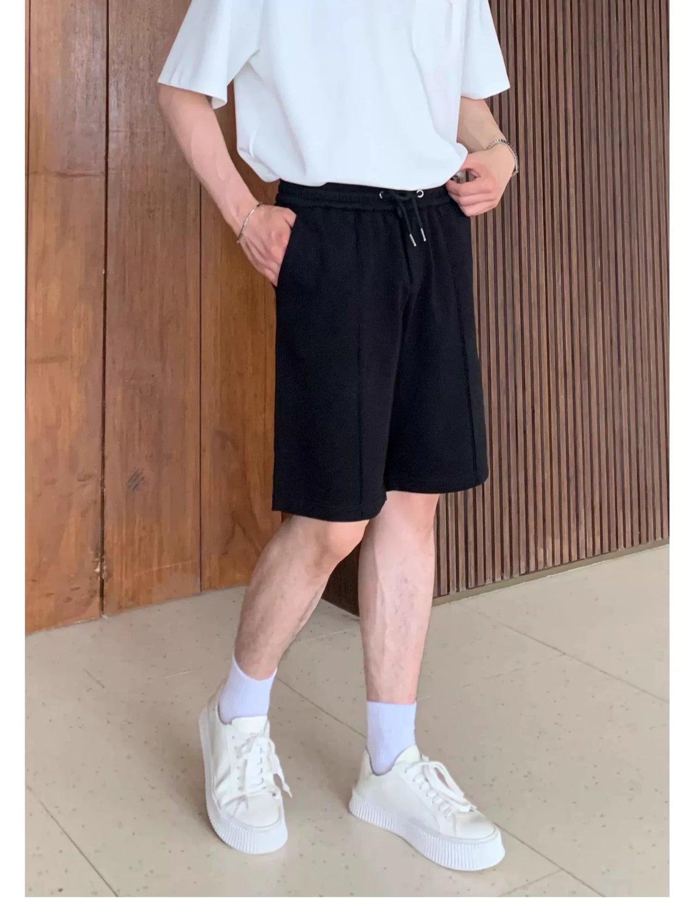 Cui Pleated Drawstring Breathable Shorts-korean-fashion-Shorts-Cui's Closet-OH Garments