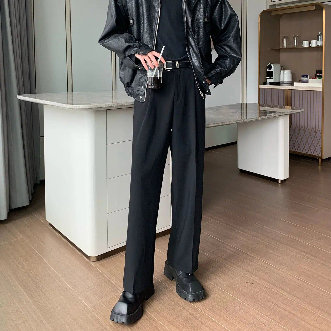 Cui Pleated Straight Leg Trousers-korean-fashion-Pants-Cui's Closet-OH Garments