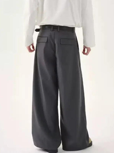 Cui Pleated Waist Belt Trousers-korean-fashion-Trousers-Cui's Closet-OH Garments