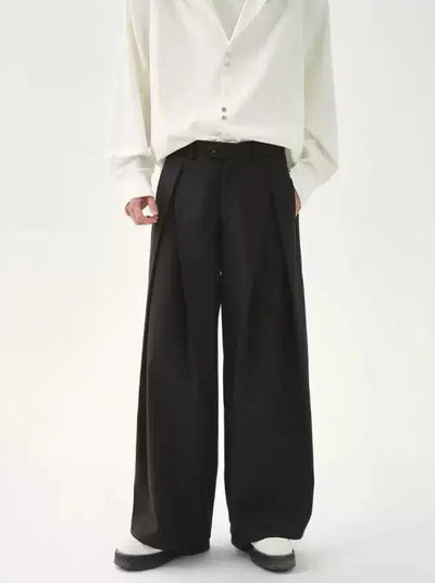 Cui Pleated Waist Belt Trousers-korean-fashion-Trousers-Cui's Closet-OH Garments