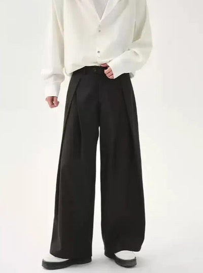 Cui Pleated Waist Belt Trousers-korean-fashion-Trousers-Cui's Closet-OH Garments