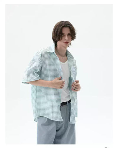 Cui Relaxed Fit Checkered Shirt-korean-fashion-Shirt-Cui's Closet-OH Garments