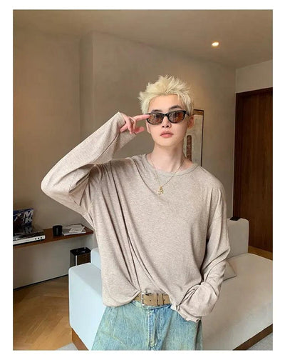 Cui Relaxed Flow L/S T-Shirt-korean-fashion-T-Shirt-Cui's Closet-OH Garments