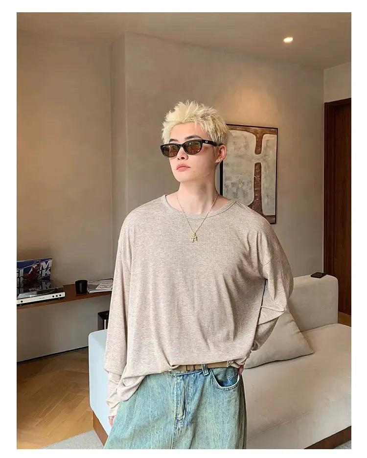 Cui Relaxed Flow L/S T-Shirt-korean-fashion-T-Shirt-Cui's Closet-OH Garments
