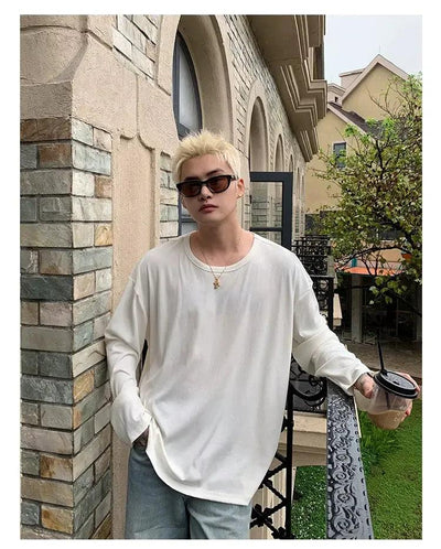 Cui Relaxed Flow L/S T-Shirt-korean-fashion-T-Shirt-Cui's Closet-OH Garments