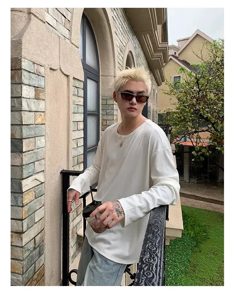 Cui Relaxed Flow L/S T-Shirt-korean-fashion-T-Shirt-Cui's Closet-OH Garments