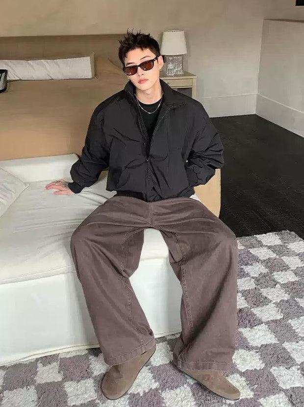 Cui Ribbed Hem Bomber Jacket-korean-fashion-Jacket-Cui's Closet-OH Garments