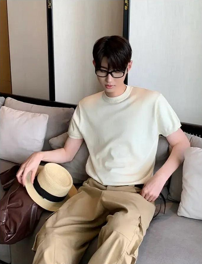 Cui Ribbed Hem Slim Fit Knit T-Shirt-korean-fashion-T-Shirt-Cui's Closet-OH Garments
