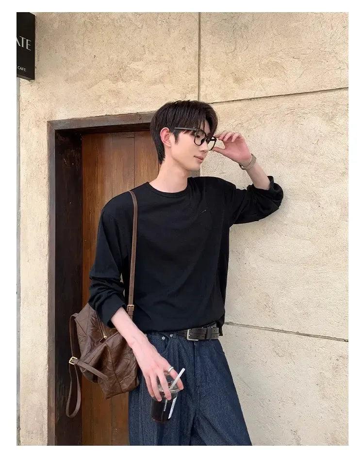 Cui Ripped Pocket L/S T-Shirt-korean-fashion-T-Shirt-Cui's Closet-OH Garments