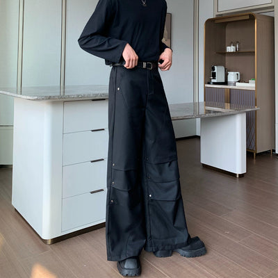 Cui Rivet Pleated Wide Pants-korean-fashion-Pants-Cui's Closet-OH Garments