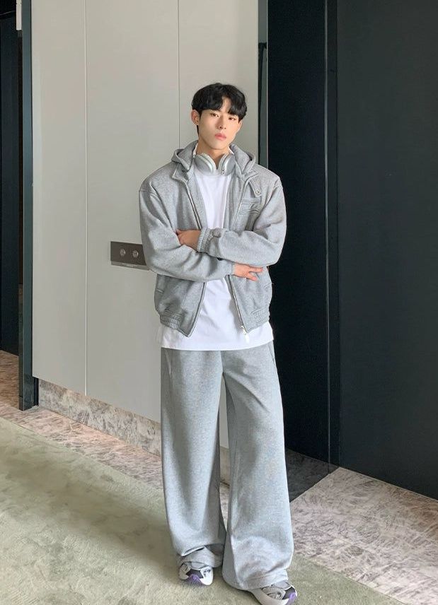 Cui Ruched Hem and Zipped Hoodie and Comfty Sweatpants Set-korean-fashion-Clothing Set-Cui's Closet-OH Garments