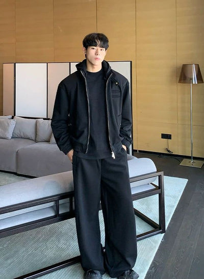 Cui Ruched Hem and Zipped Hoodie and Comfty Sweatpants Set-korean-fashion-Clothing Set-Cui's Closet-OH Garments