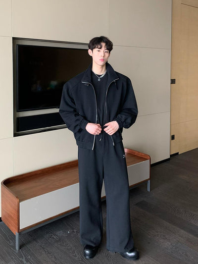 Cui Ruched Hem Athleisure Jacket & Sweatpants Set-korean-fashion-Clothing Set-Cui's Closet-OH Garments