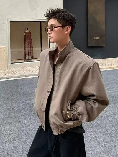 Cui Ruched Hem Buttoned Jacket-korean-fashion-Jacket-Cui's Closet-OH Garments