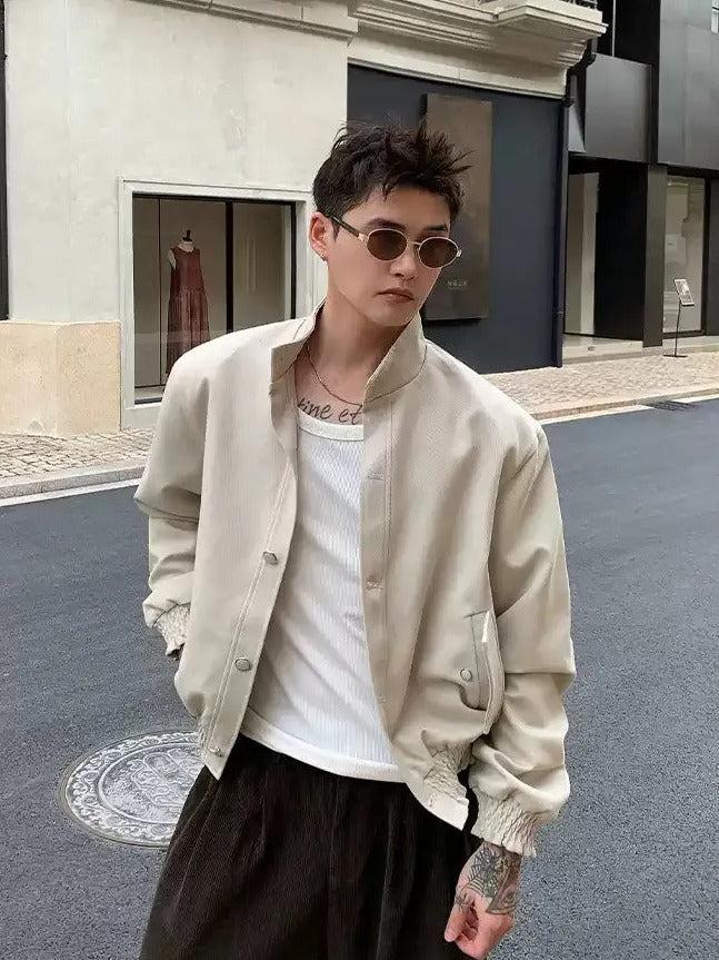 Cui Ruched Hem Buttoned Jacket-korean-fashion-Jacket-Cui's Closet-OH Garments