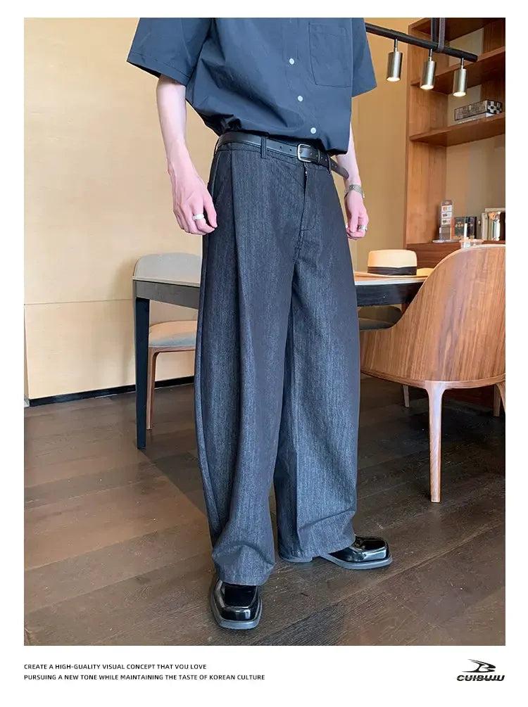 Cui Slant Pocket Scimitar Jeans-korean-fashion-Jeans-Cui's Closet-OH Garments