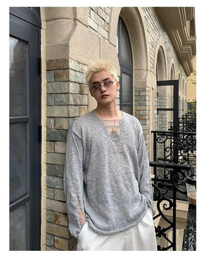 Cui Sleek Distressed Sweater-korean-fashion-Sweater-Cui's Closet-OH Garments