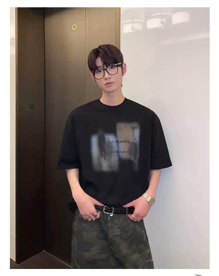 Cui Smudged Colors Print T-Shirt-korean-fashion-T-Shirt-Cui's Closet-OH Garments