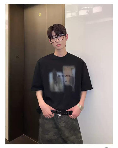 Cui Smudged Colors Print T-Shirt-korean-fashion-T-Shirt-Cui's Closet-OH Garments