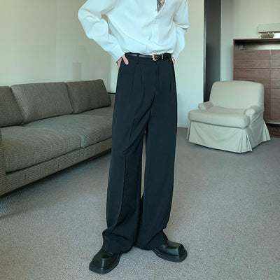 Cui Solid Color Pleated Detail Pants-korean-fashion-Pants-Cui's Closet-OH Garments