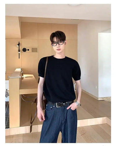 Cui Solid Color Regular Fit T-Shirt-korean-fashion-T-Shirt-Cui's Closet-OH Garments