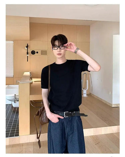 Cui Solid Color Regular Fit T-Shirt-korean-fashion-T-Shirt-Cui's Closet-OH Garments
