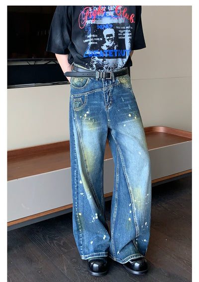 Cui Splatters and Faded Jeans-korean-fashion-Jeans-Cui's Closet-OH Garments