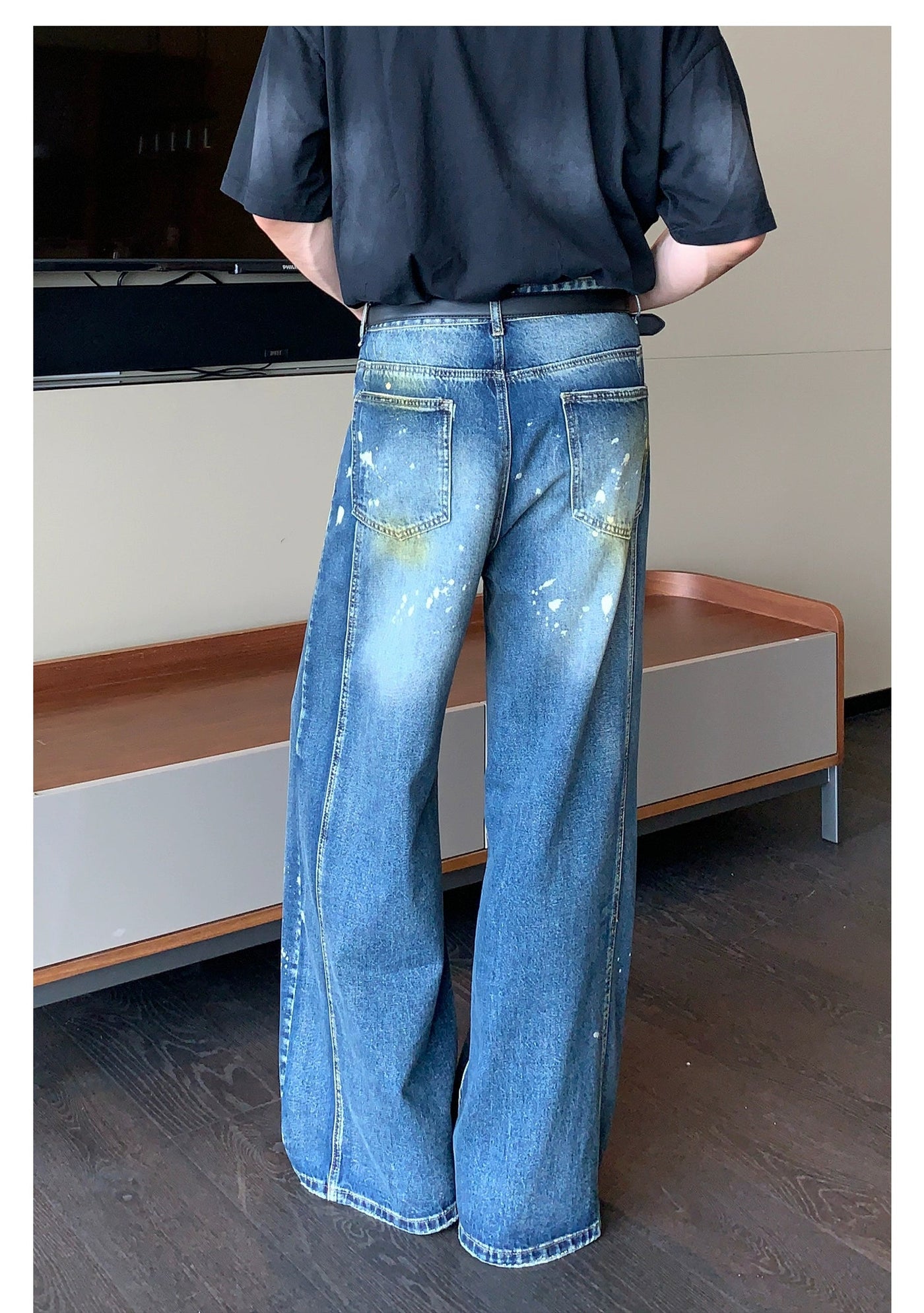 Cui Splatters and Faded Jeans-korean-fashion-Jeans-Cui's Closet-OH Garments
