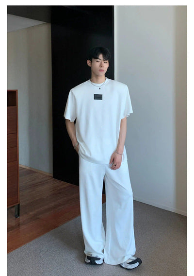 Cui Starry Glitz T-Shirt & Casual Trousers Set-korean-fashion-Clothing Set-Cui's Closet-OH Garments