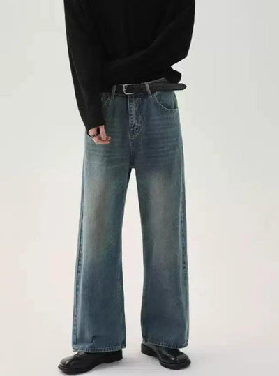 Cui Straight Leg Whiskers Bootcut Jeans-korean-fashion-Jeans-Cui's Closet-OH Garments