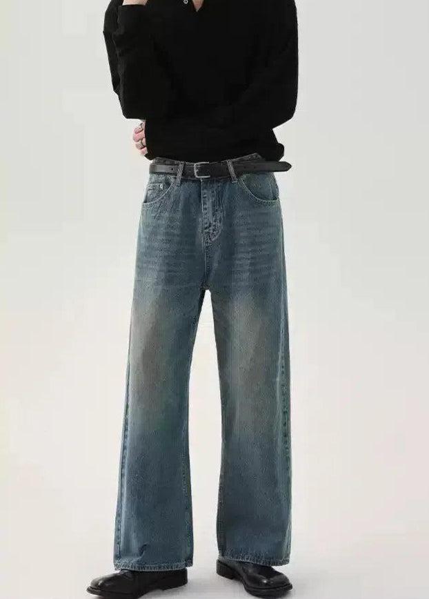 Cui Straight Leg Whiskers Bootcut Jeans-korean-fashion-Jeans-Cui's Closet-OH Garments