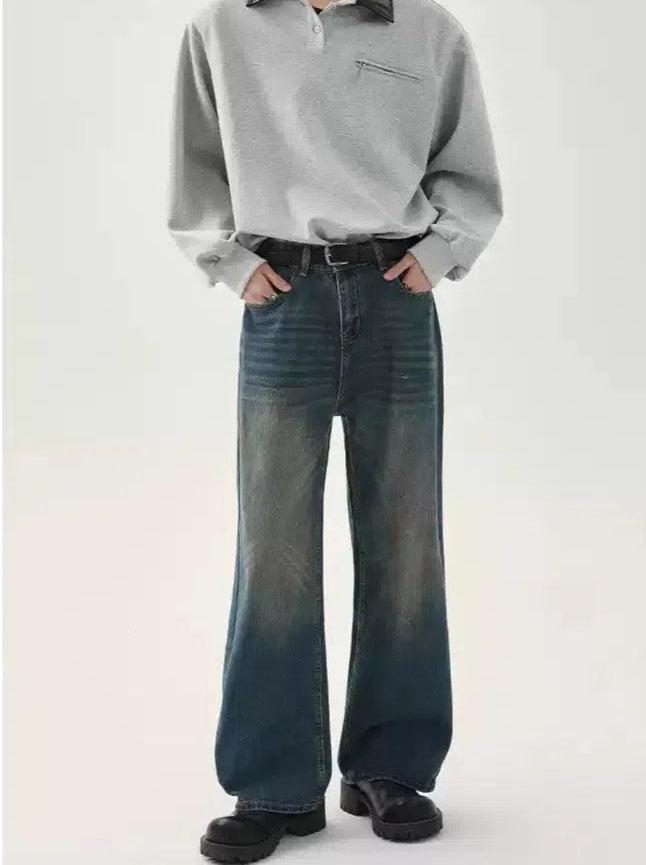 Cui Straight Leg Whiskers Bootcut Jeans-korean-fashion-Jeans-Cui's Closet-OH Garments