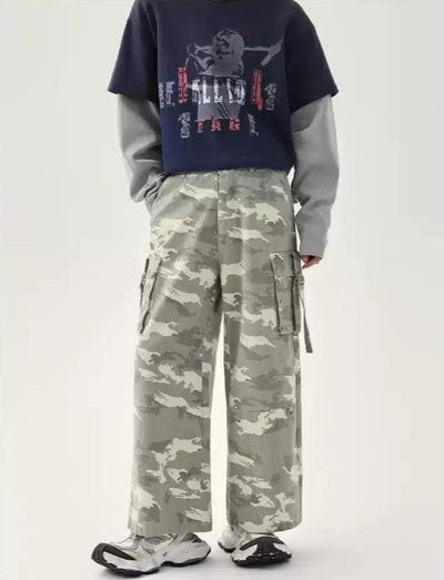 Cui Strap Belt Pocket Camouflage Pants-korean-fashion-Pants-Cui's Closet-OH Garments