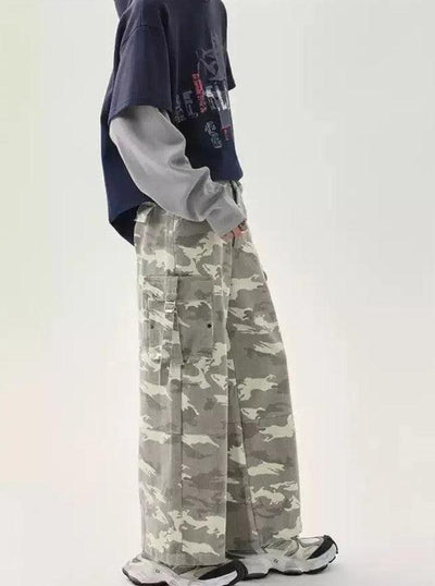 Cui Strap Belt Pocket Camouflage Pants-korean-fashion-Pants-Cui's Closet-OH Garments