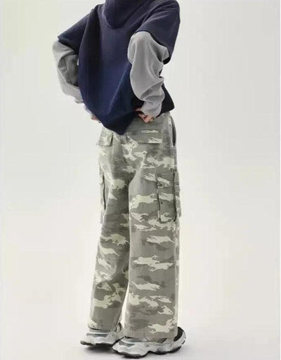 Cui Strap Belt Pocket Camouflage Pants-korean-fashion-Pants-Cui's Closet-OH Garments