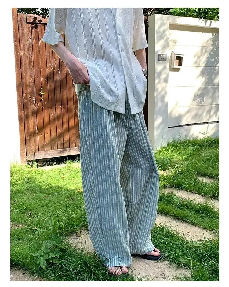 Cui Striped Loose Fit Pants-korean-fashion-Pants-Cui's Closet-OH Garments