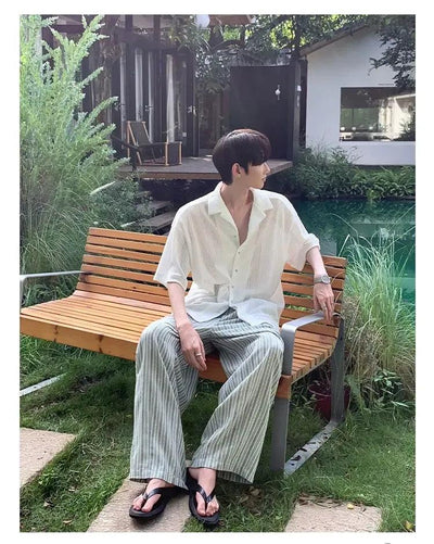 Cui Striped Loose Fit Pants-korean-fashion-Pants-Cui's Closet-OH Garments