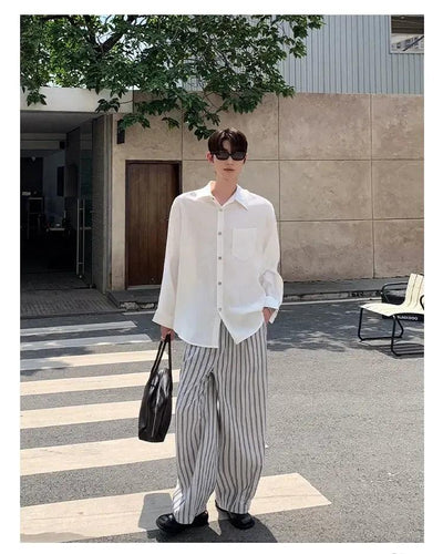 Cui Striped Loose Fit Pants-korean-fashion-Pants-Cui's Closet-OH Garments