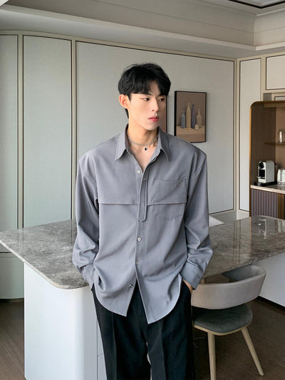 Cui Structured Pocket Shirt-korean-fashion-Shirt-Cui's Closet-OH Garments