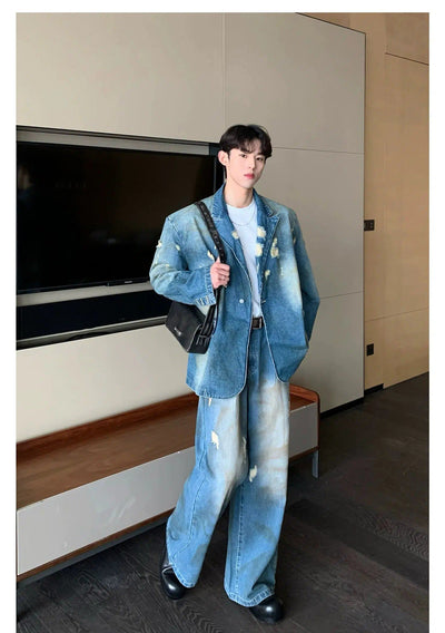 Cui Thigh Fade Smudges Jeans-korean-fashion-Jeans-Cui's Closet-OH Garments