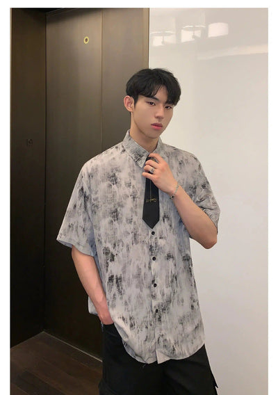 Cui Tie-Dyed Pattern Shirt-korean-fashion-Shirt-Cui's Closet-OH Garments