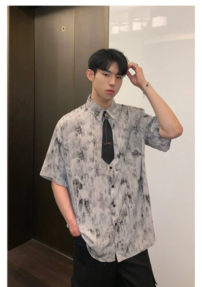 Cui Tie-Dyed Pattern Shirt-korean-fashion-Shirt-Cui's Closet-OH Garments