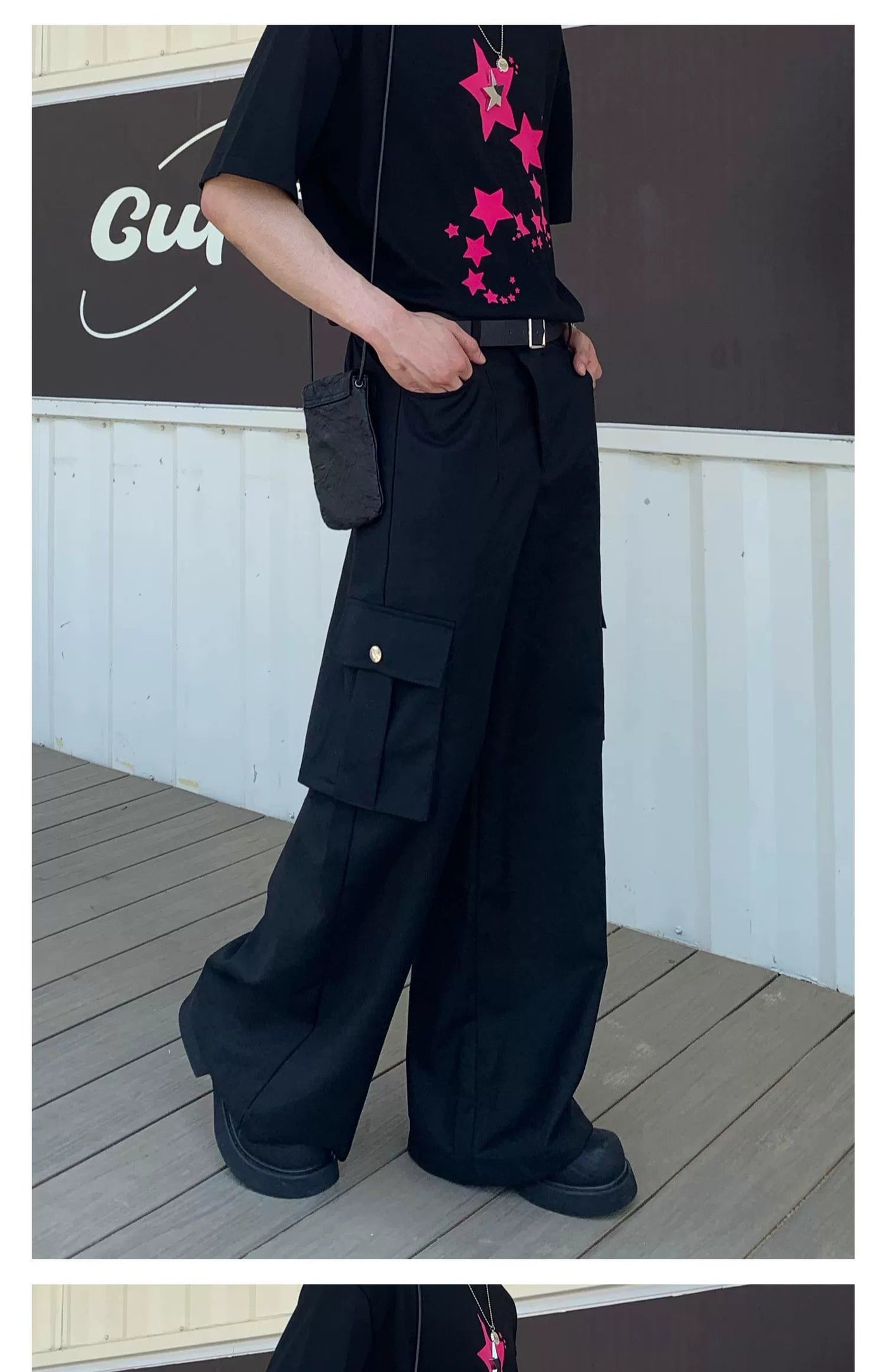 Cui Versatile Bootcut Cargo Pants-korean-fashion-Pants-Cui's Closet-OH Garments