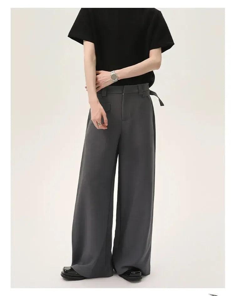 Cui Waist Buckle Drapy Trousers-korean-fashion-Trousers-Cui's Closet-OH Garments