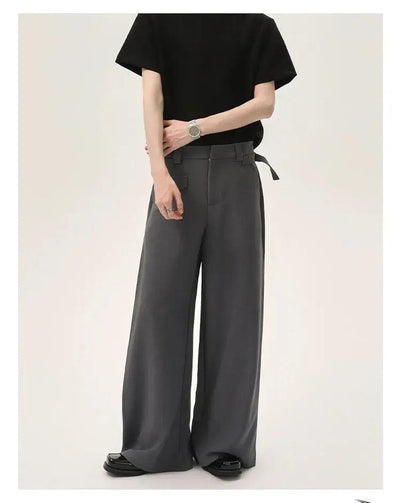 Cui Waist Buckle Drapy Trousers-korean-fashion-Trousers-Cui's Closet-OH Garments
