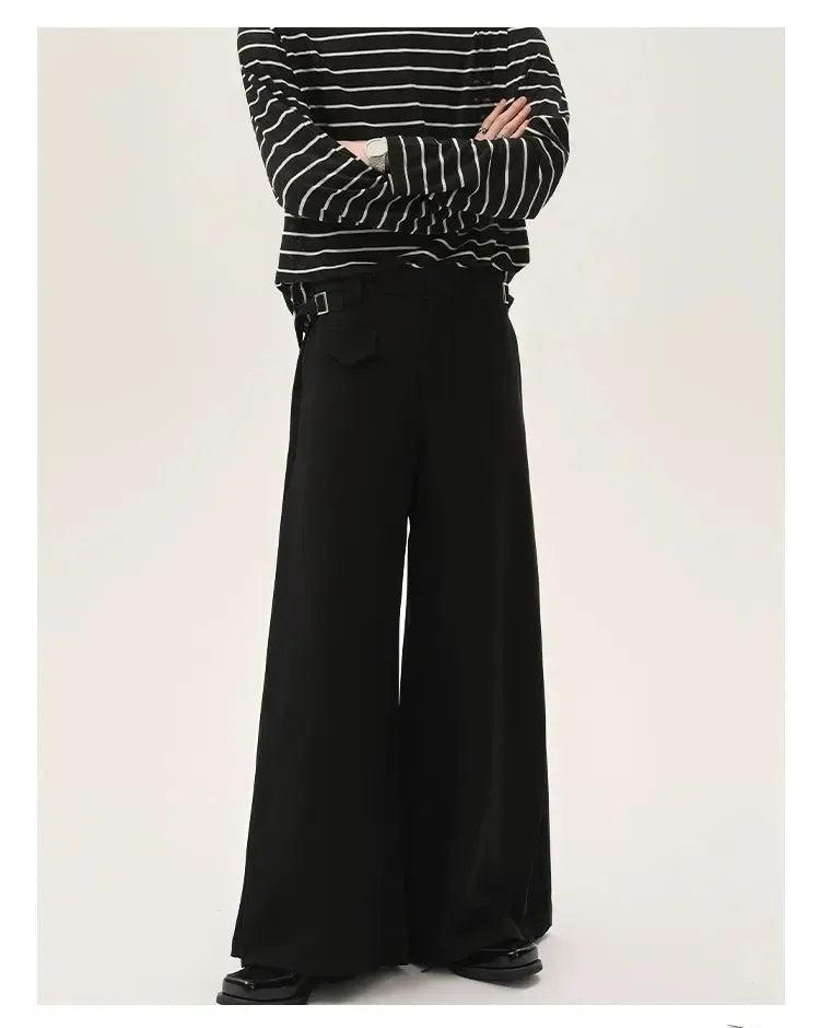 Cui Waist Buckle Drapy Trousers-korean-fashion-Trousers-Cui's Closet-OH Garments