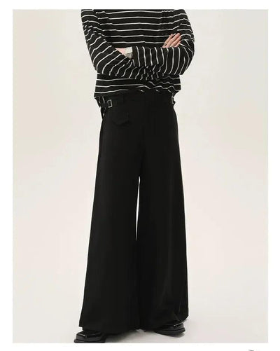 Cui Waist Buckle Drapy Trousers-korean-fashion-Trousers-Cui's Closet-OH Garments